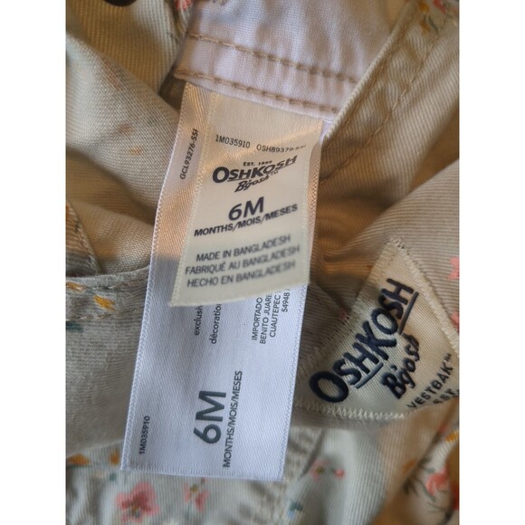 Bundle 2 OshKoshB’Gosh Girls Overalls 6 Months Green Long pink Short Excellent - Picture 13 of 13